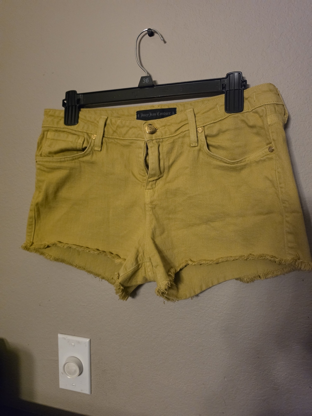 Juicy Couture Yellow Denim Cutoff Shorts